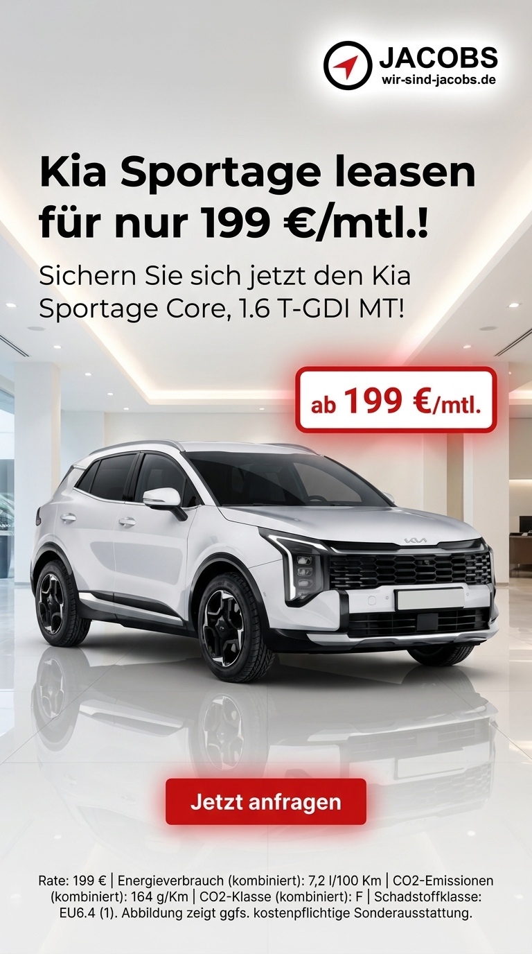 Kia Sportage Core 1.6 T-GDI – Leasing ab 199 €/Monat