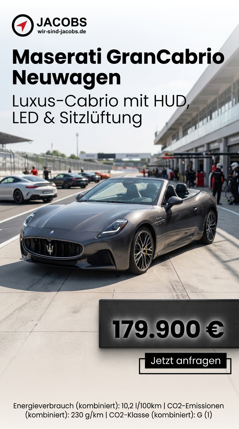 Maserati GranCabrio Neuwagen – Luxus-Cabrio mit HUD, LED & Sitzlüftung
